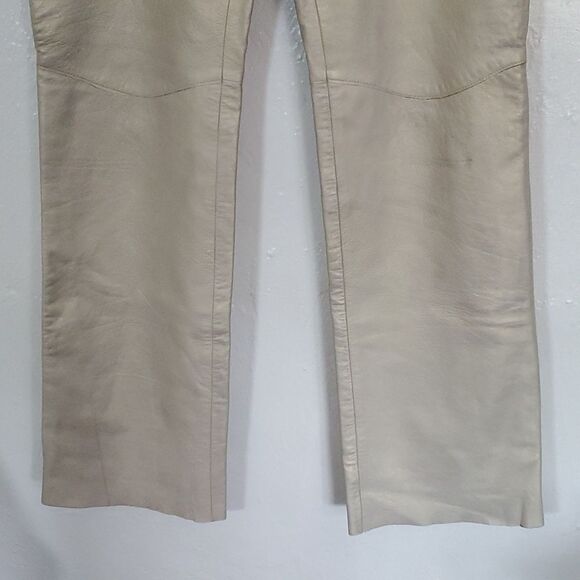 Vintage Express Gold Leather Boot Cut or Straight Leg Pants Size 6 - Picture 4 of 12